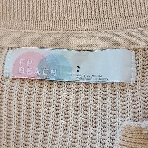 Free People Beach Picnic Sweater Mini Dress Oversized Size S Color: Natural - Picture 11 of 14